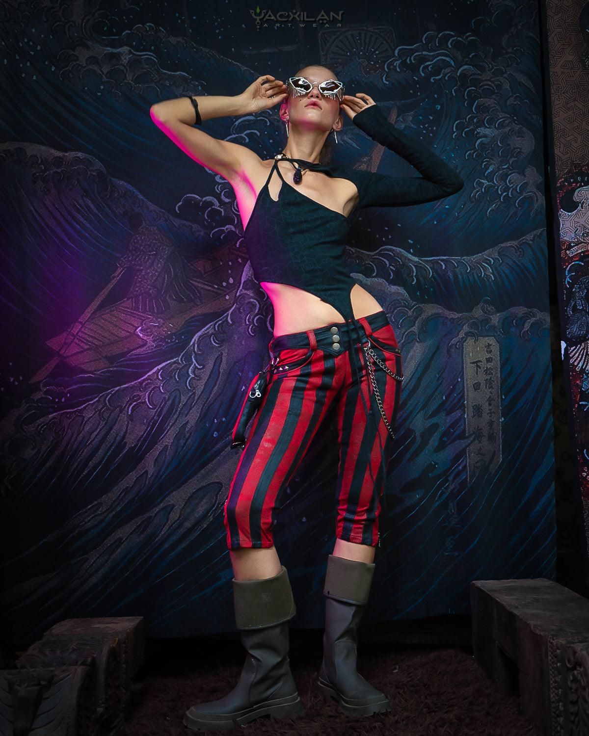 Fitted Pants Woman / Fake Leather - Red FREAK PIRATESSE - Yacxilan Artwear