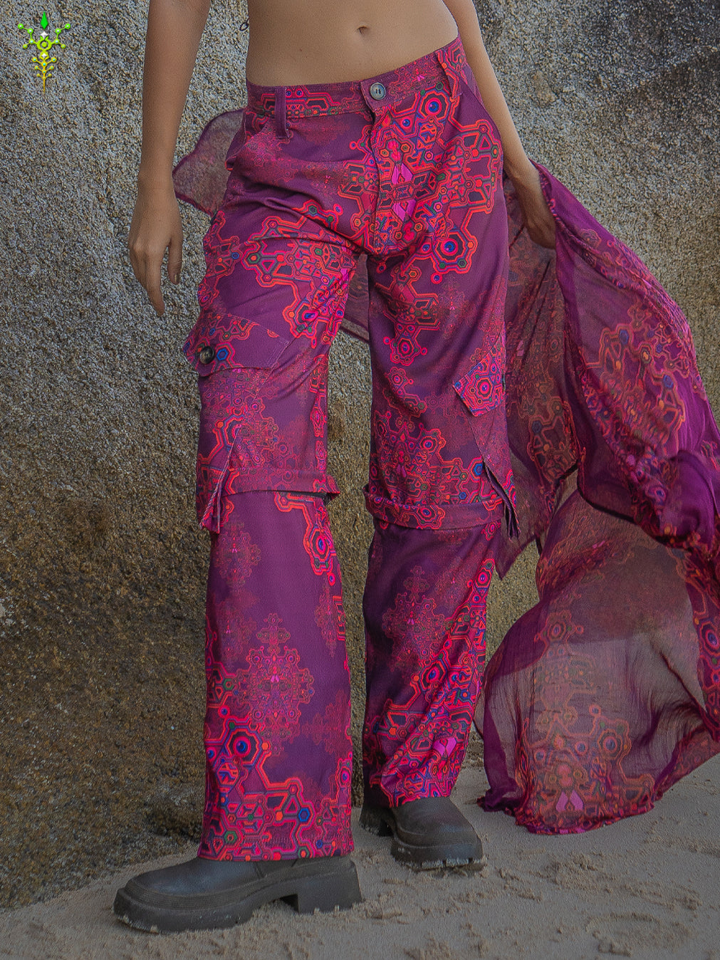 Pants Woman / Baggy Pockets Sky Velvet - PINK DEMETRIO