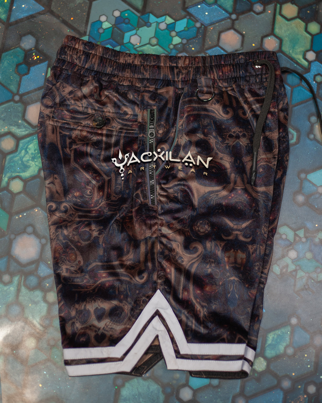 Boxing Short White Mountains Men / Velvet Fawn - SKULLOHOLICS