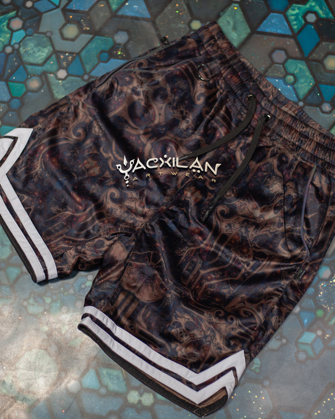 Boxing Short White Mountains Men / Velvet Fawn - SKULLOHOLICS - Image 3
