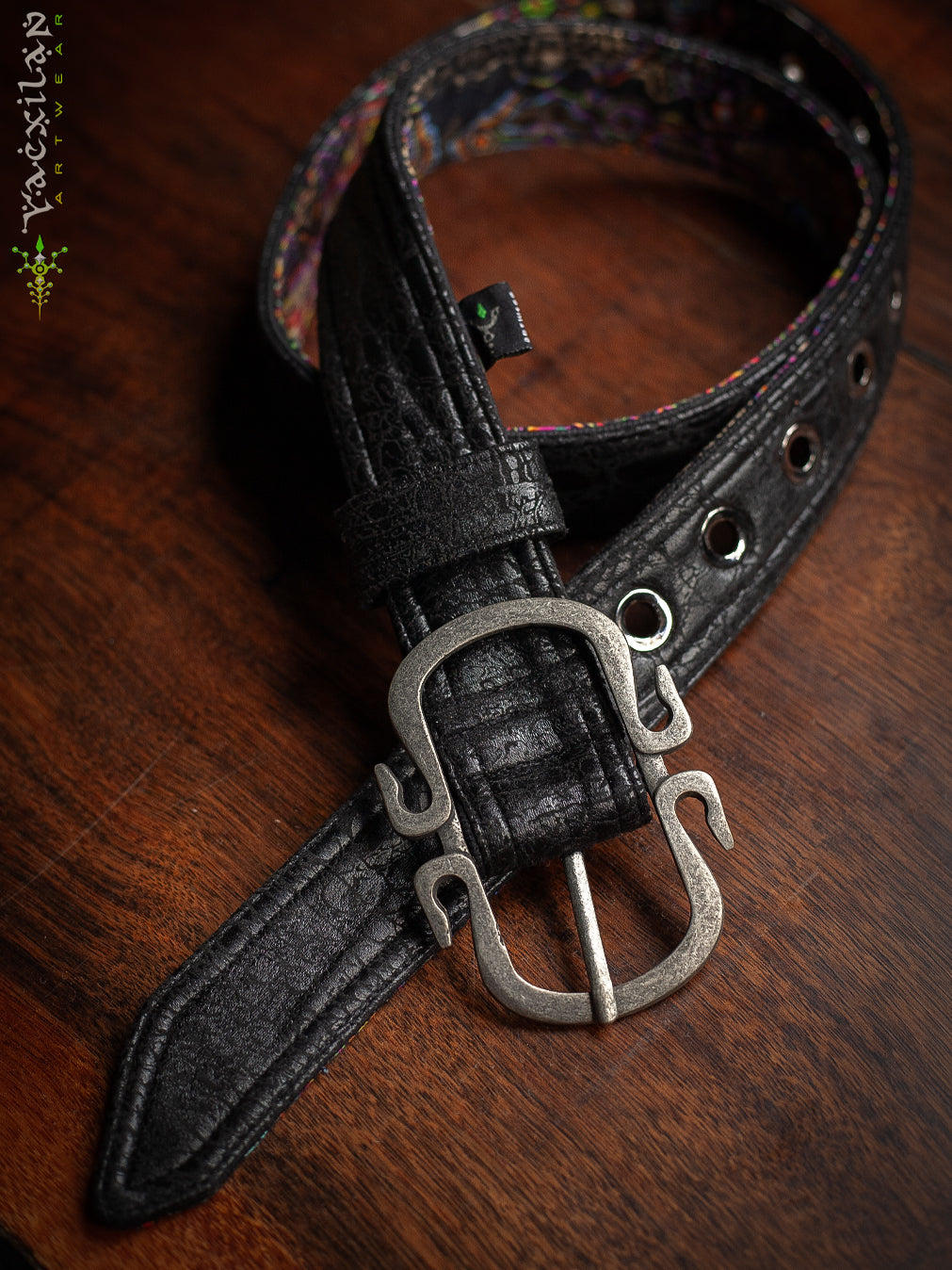 Belt / Fake Leather / - BLAK CROC Hook Buckle
