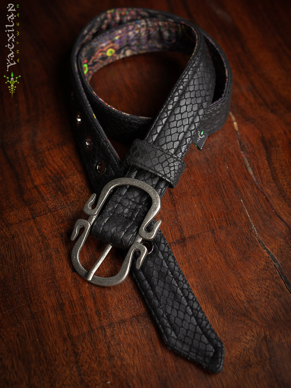 Belt / Fake Leather / - BLAK PYTHON Hook Buckle