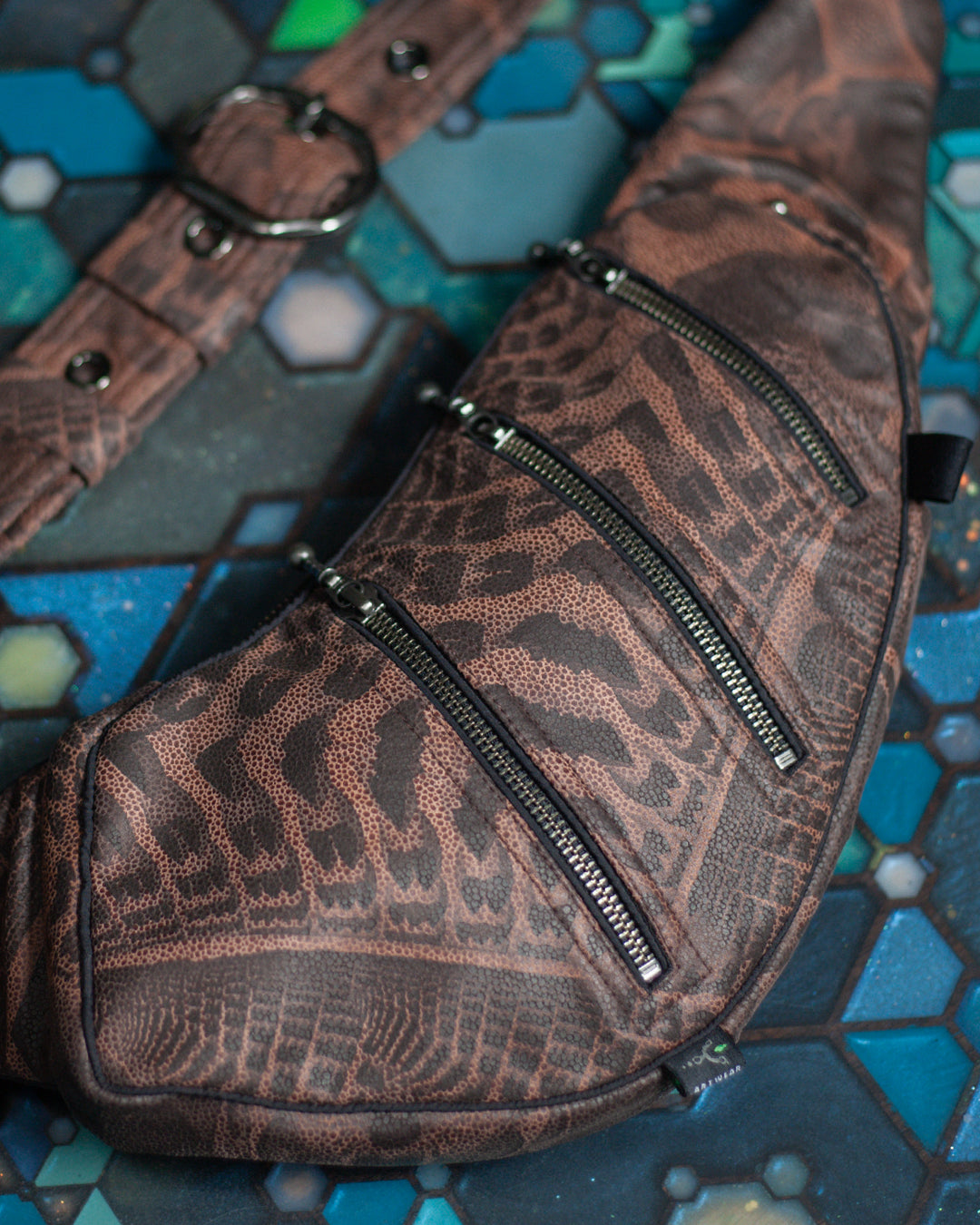 Alternative view of Botta Bag / Fake Leather Buckle -  Earth Dots SANDOKAN