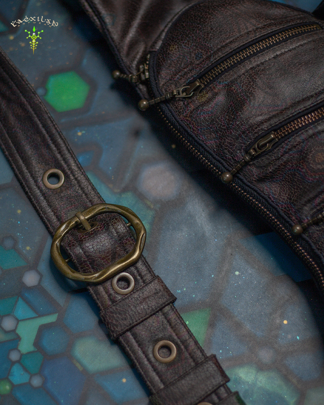 Botta Bag / Fake Leather Buckle - Grey PSYGALAK Snake - Image 5