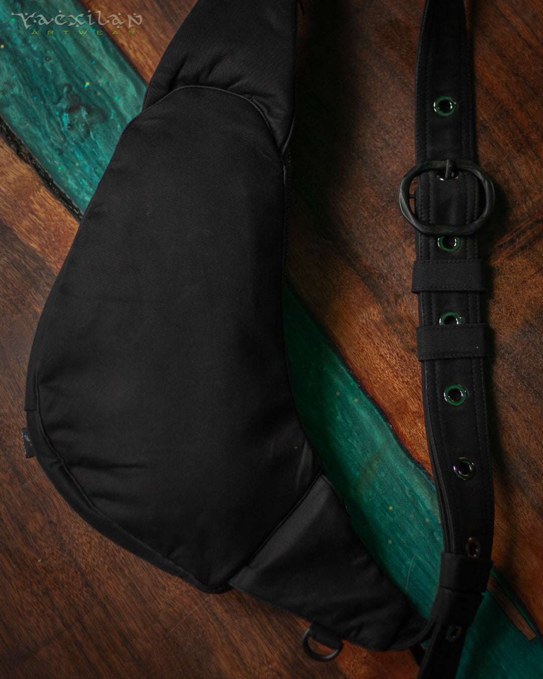 Botta Bag / Cotton Printed Buckle - Black MAYAN CODEX - Image 7