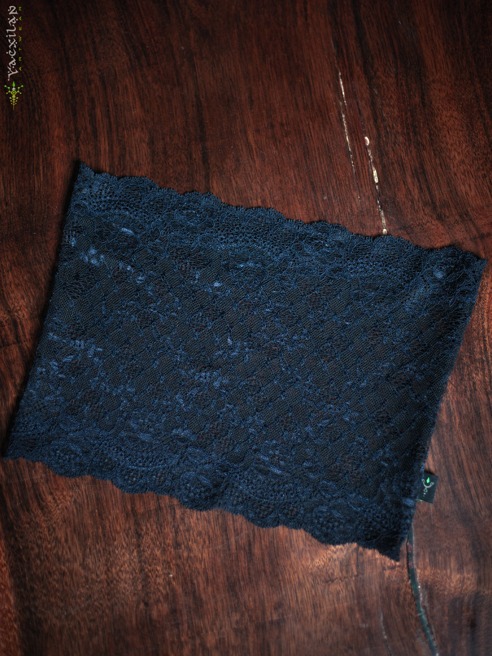 Alternative view of Woman Crop Top / Braband Elastic Lace - DEEP OCEAN