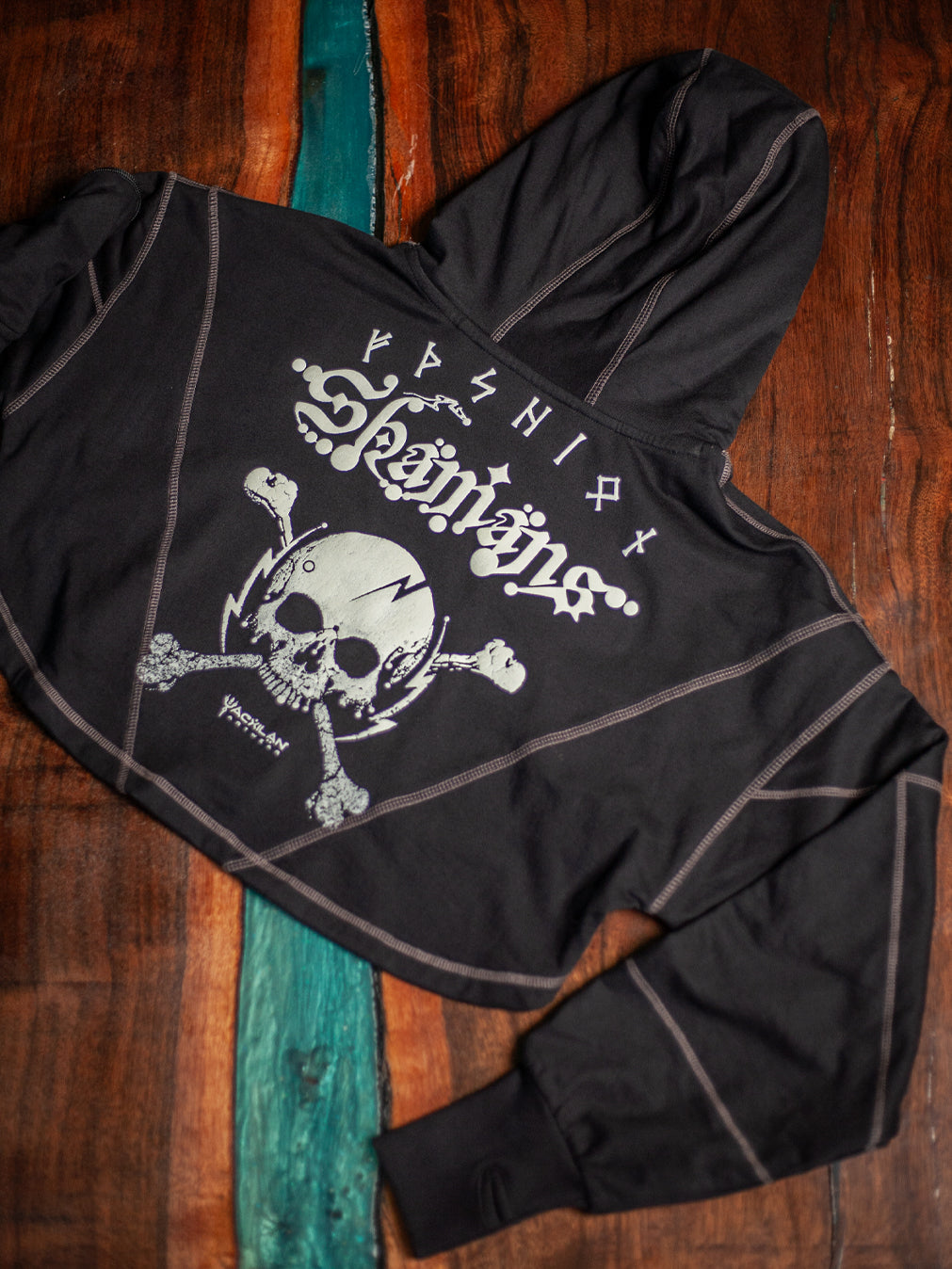 Crop Hoodie Woman / Cotton Fleece - White SHAMANS