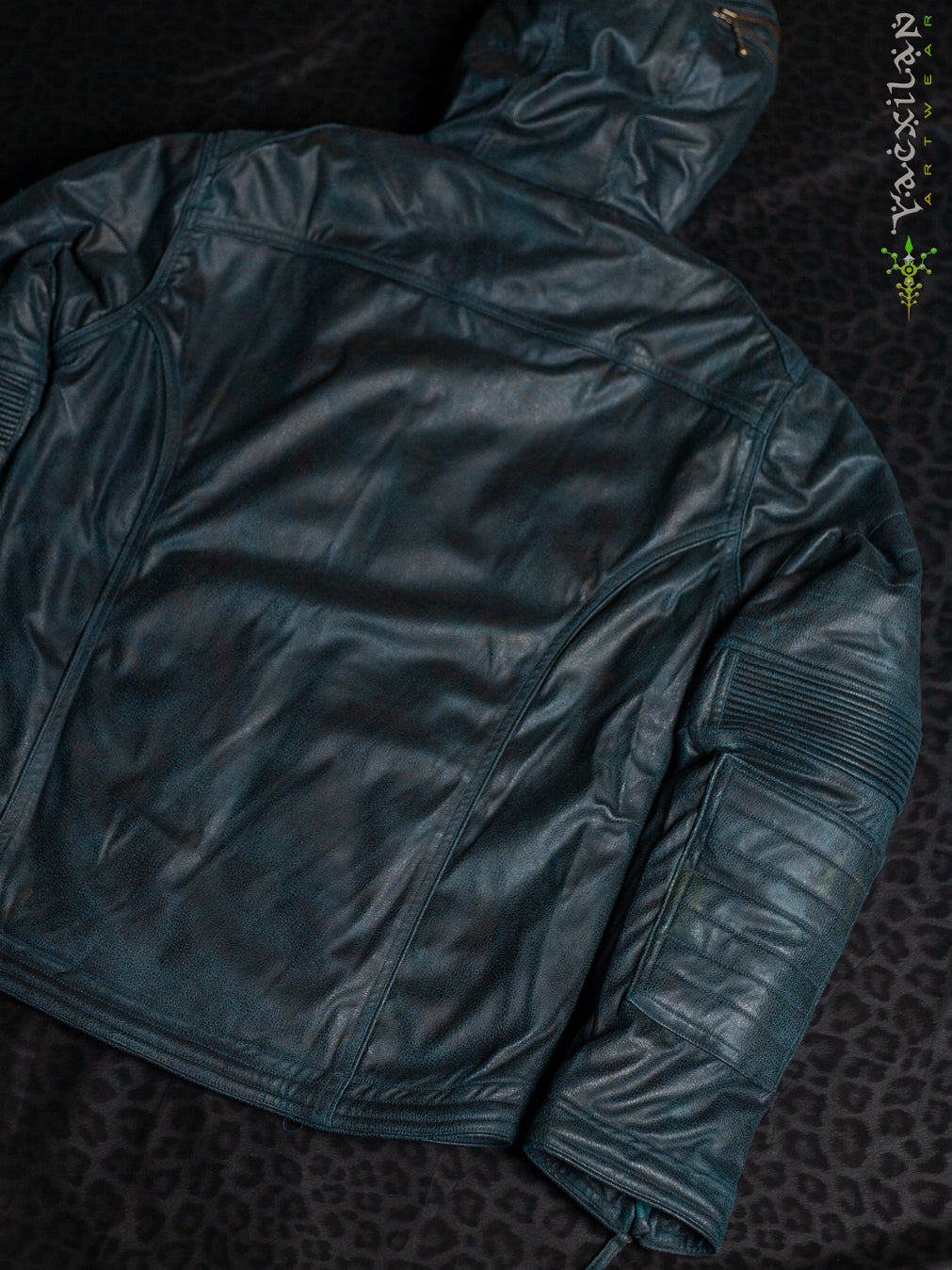 Jacket Men / Fake Leather Ultra FUR - Bottlgreen Snake SANDOKAN - Image 3