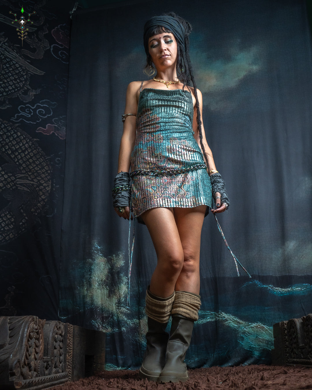 Mini BOMB DRESS / Silver Strippes Knits - ATLANTIS - Image 12