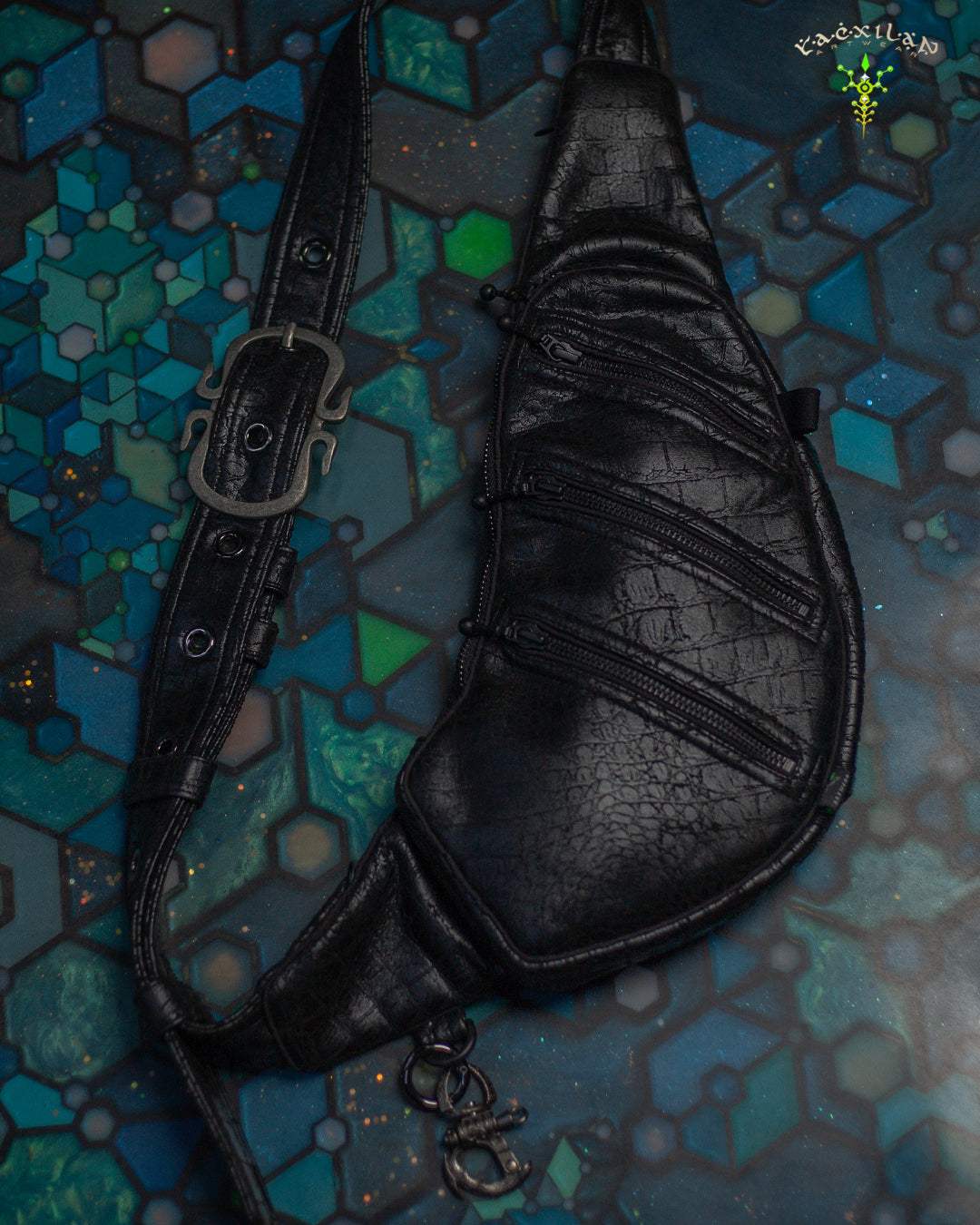 Botta Bag Mini / Fake Leather Hook Buckle - BLAK CROCODILE