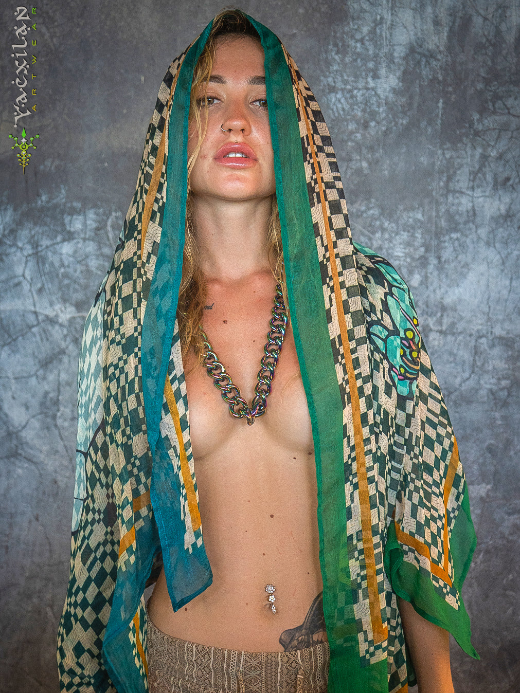 Scarf / Pareo Bamboo - PSYCOCHIC FLOWER