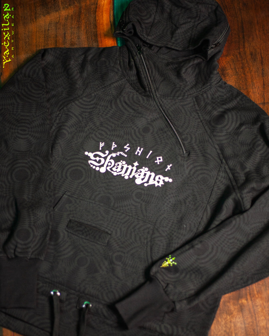 Hoodie Men Pullover / Cotton Fleece - WIERD NOISES WHITE SHAMANS