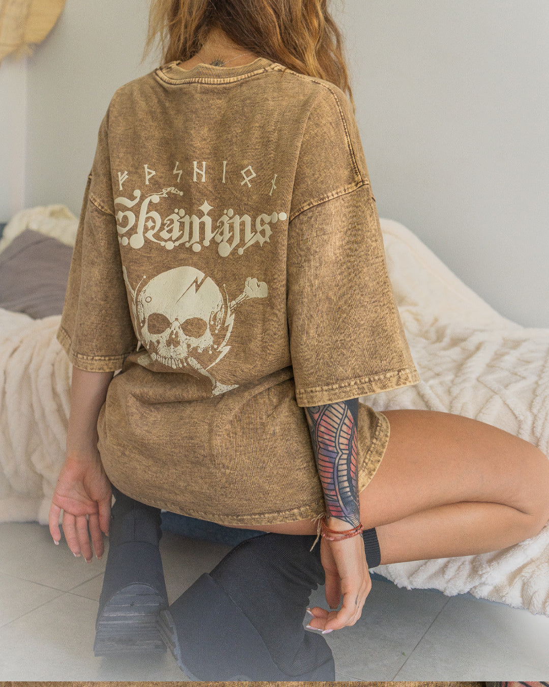 T-Shirt Oversized Men / french Teri Acidwash - SAND SHAMANS - Image 6