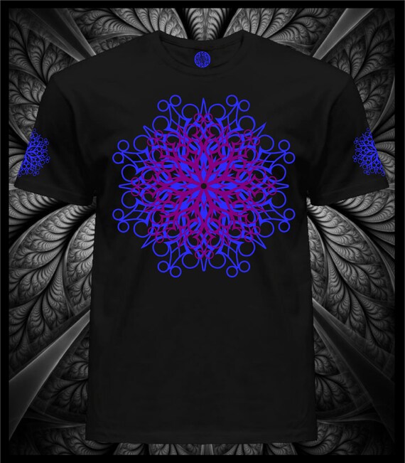 Alternative view of UV Reactive T-Shirt: Men's Psychedelic Mandala, Blacklight Party Wear