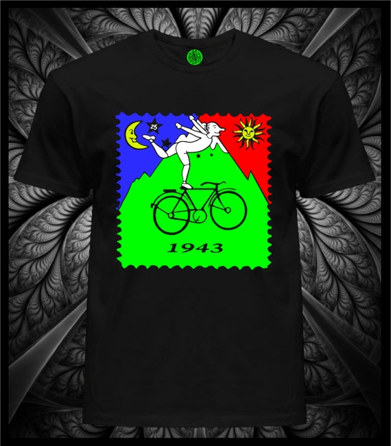 UV Reactive T-Shirt: Bicycle Day Hofmann Psychedelic Blacklight Party