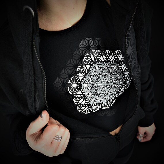 Hand Decorated Sacred Geometry - CROP TOP - "Flowers Of Life" - Image 9