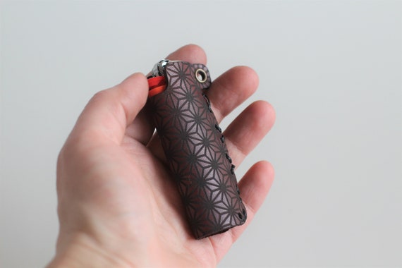 Leather Asanoha Lighter Case