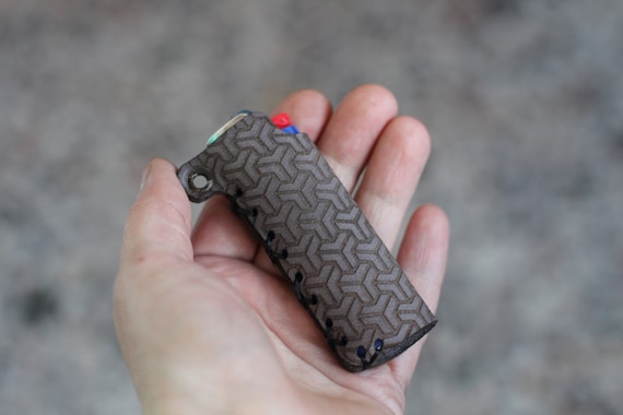 Leather Lighter Case With Hexagons