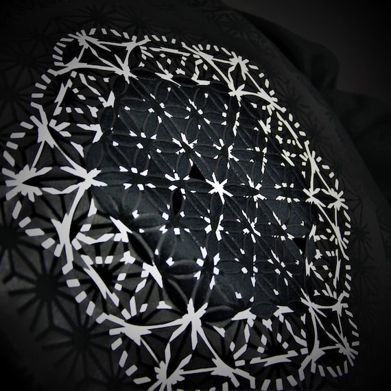 Hand Decorated Black Hoodie Sacred Geometry - "Flowers Of Life" - Image 9