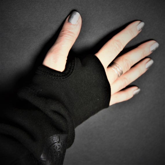 Hand Decorated Black Sacred Geometry Hoodie - "Metatron's Amulet" - Image 7