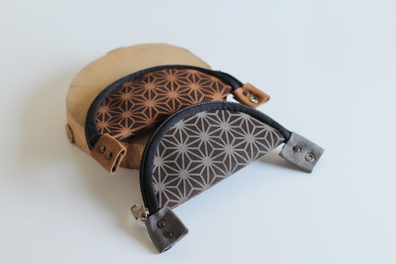 Leather Rolling Pouch With Asanoha Pattern| Herb and Tobacco Mix Bowl | Portable Tray