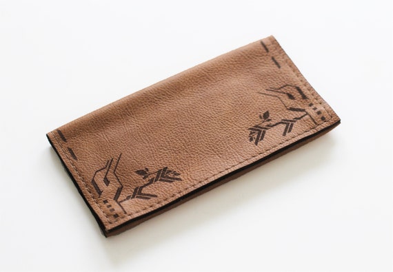 Alternative view of Leather Tobacco Pouch, Rolling Cigarettes Case, Personalised, Unique Gift for Smokers, Smoking Accessory , Mandala