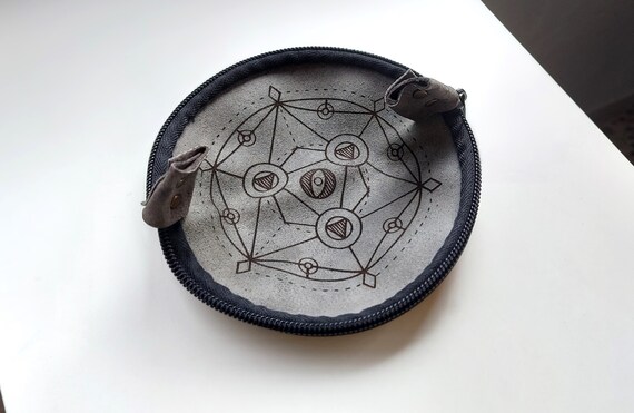 Alternative view of Leather Rolling Pouch: Sacred Geometry Herb Mixing Bowl