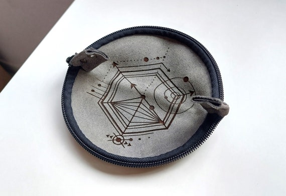 Alternative view of Leather Rolling Pouch: Sacred Geometry Herb Mix Bowl