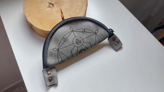 Leather Rolling Pouch: Sacred Geometry Herb Mixing Bowl