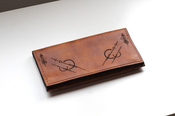 Alternative view of Moon Phases Leather Tobacco Pouch: Personalized Rolling Bag