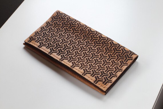 Leather Tobacco Pouch: Sacred Geometry Rolling Case - Image 3