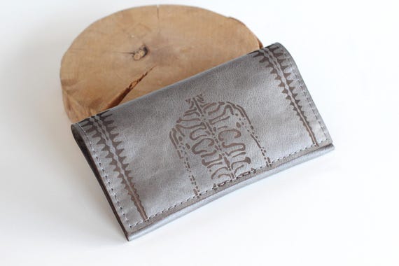 Personalized Leather Tobacco Pouch: Skeleton Anatomy Art, Rolling Bag