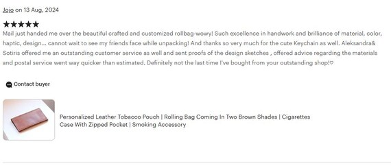 Seigaiha Wave Leather Tobacco Pouch: Art Deco Rolling Case - Image 18